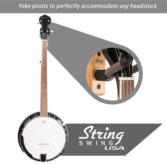 String Swing USA Hardwood Home & Studio Banjo Hanger - Cherry Hardwood - CC01B-C