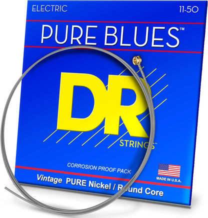 DR Strings PHR-11 Pure Blues Pure Nickel Wrap Round Core (11-50)