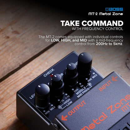 Boss MT-2 Metal Zone Distortion Guitar Pedal w/ Original Box & Manual (USED)