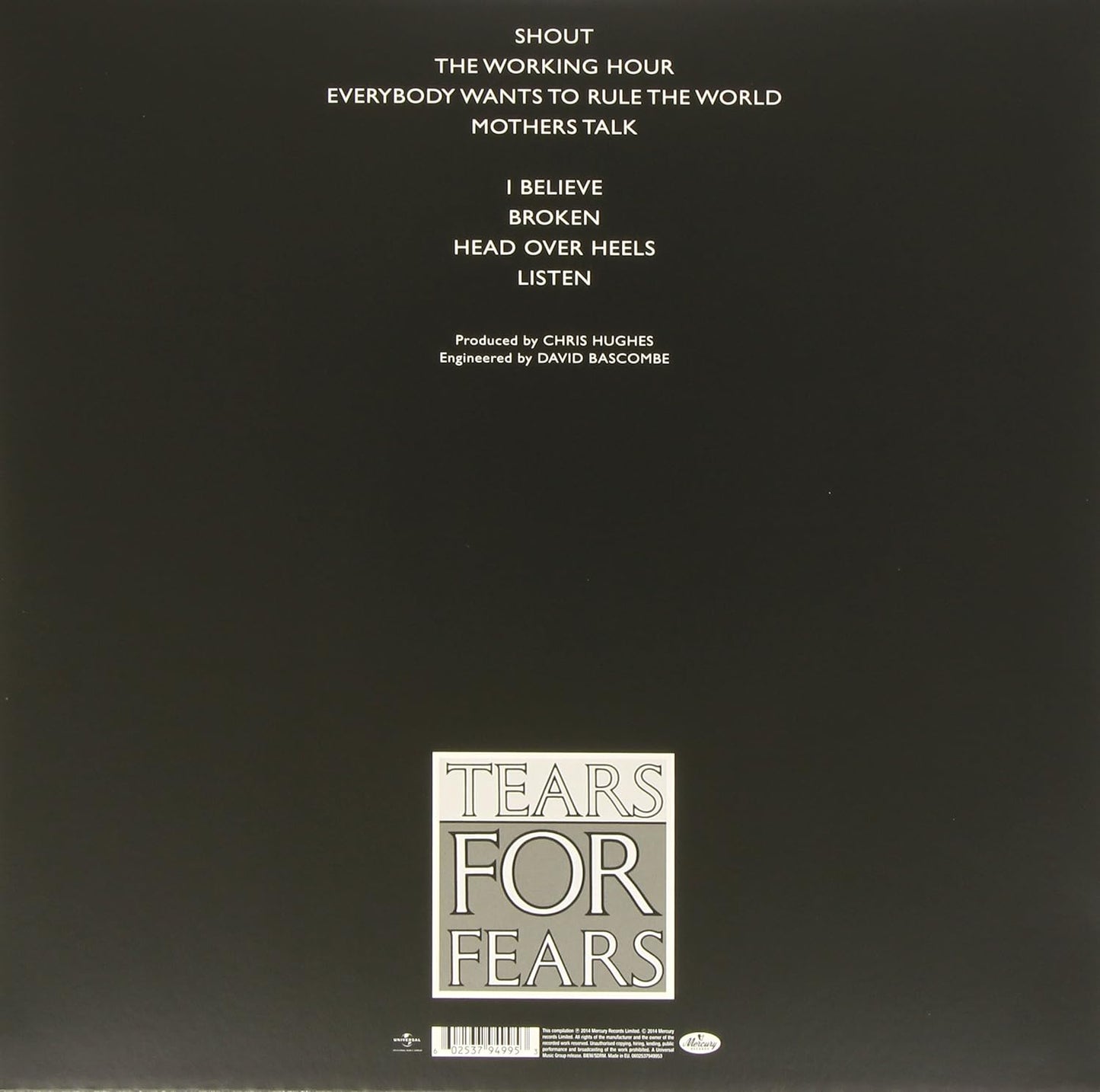 Tears for Fears - Songs From The Big Chair LP (USED)