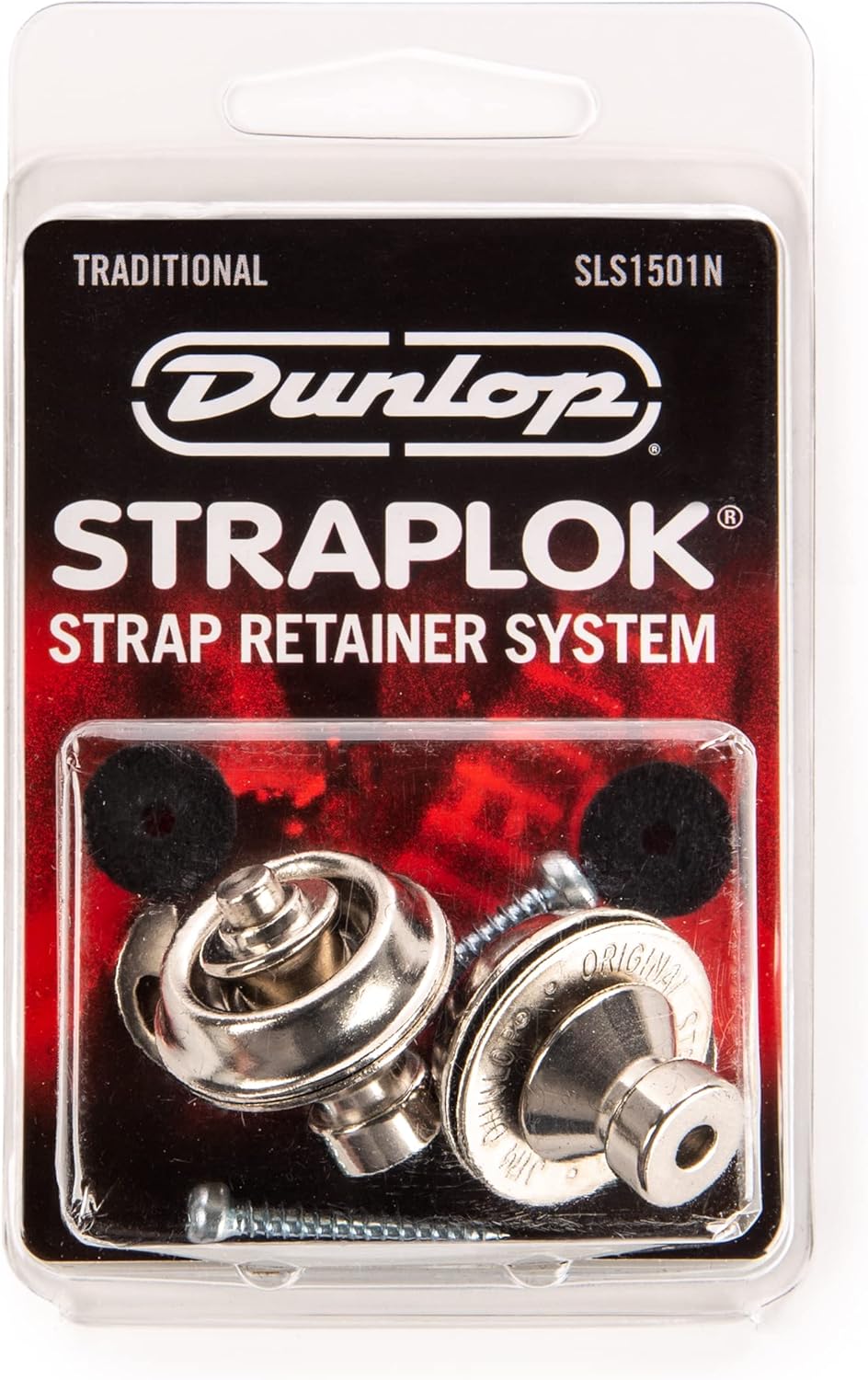 Dunlop Straplok Traditional Strap Retainer System - Nickel - SLS1501N