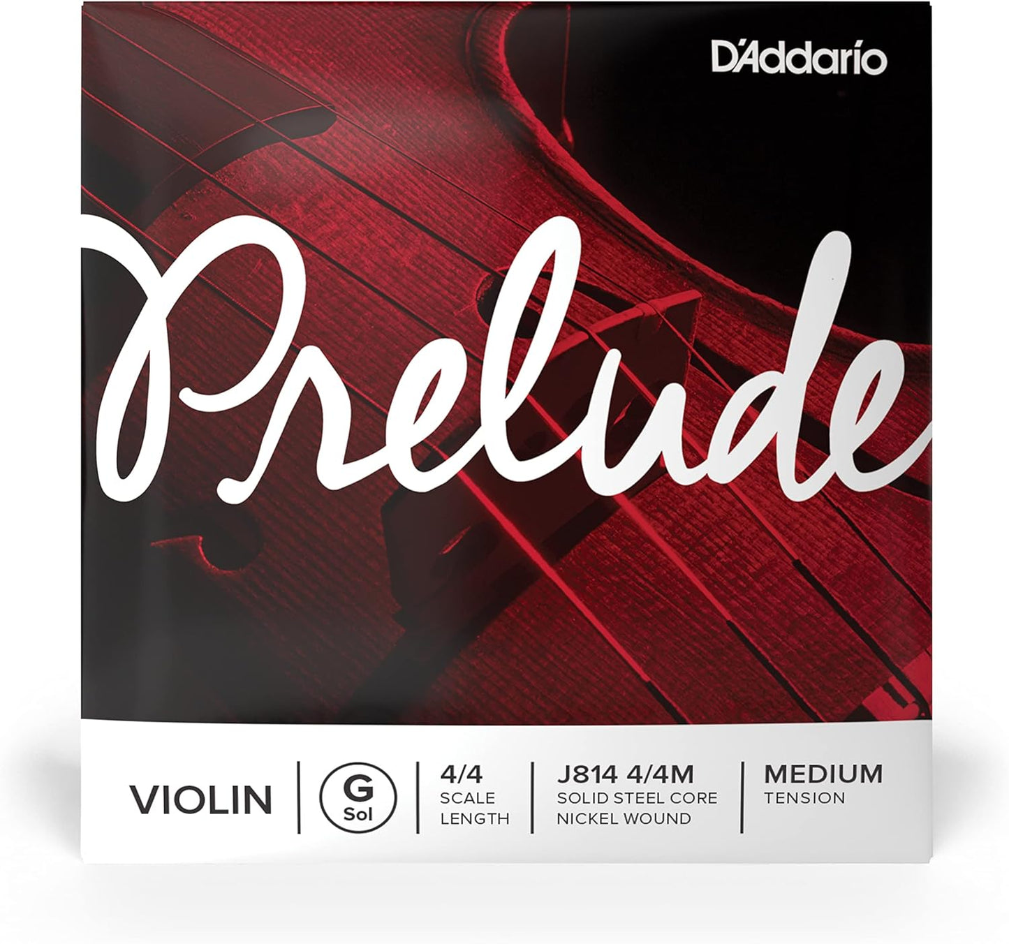 D'Addario J814 4/4M Prelude Violin Single G String, 4/4 Scale, Medium Tension