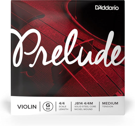 D'Addario J814 4/4M Prelude Violin Single G String, 4/4 Scale, Medium Tension