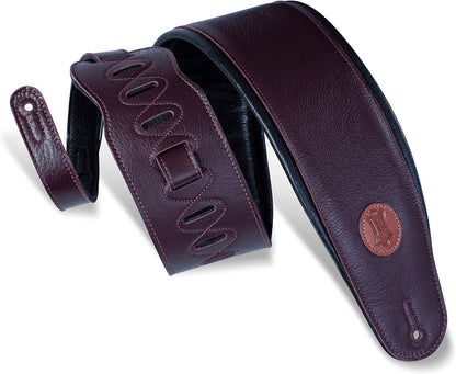 Levy's Leather MSS2-4-BRG Leather Signature Series Guitar Strap - Burgundy Brown