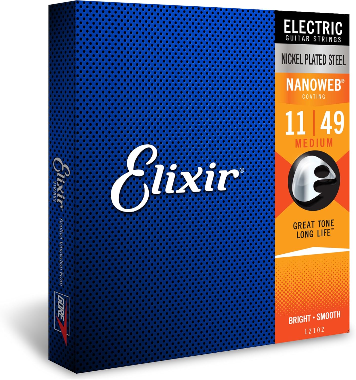 Elixir 12102 Nickel-Plated Steel Electric Guitar Strings With NANOWEB (11-49)
