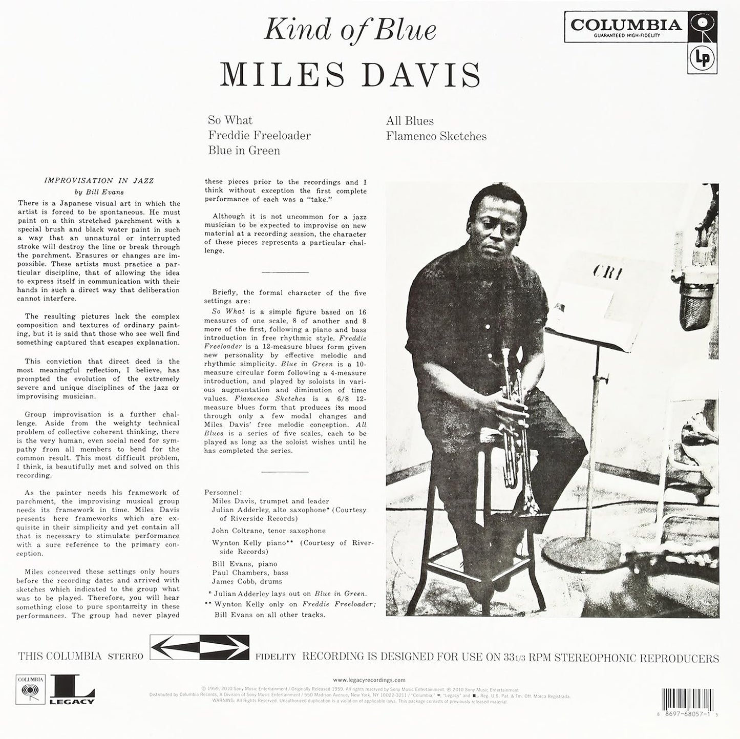 Miles Davis - Kind of Blue LP (NEW)