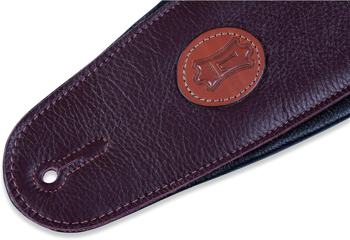Levy's Leather MSS2-4-BRG Leather Signature Series Guitar Strap - Burgundy Brown