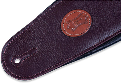 Levy's Leather MSS2-4-BRG Leather Signature Series Guitar Strap - Burgundy Brown