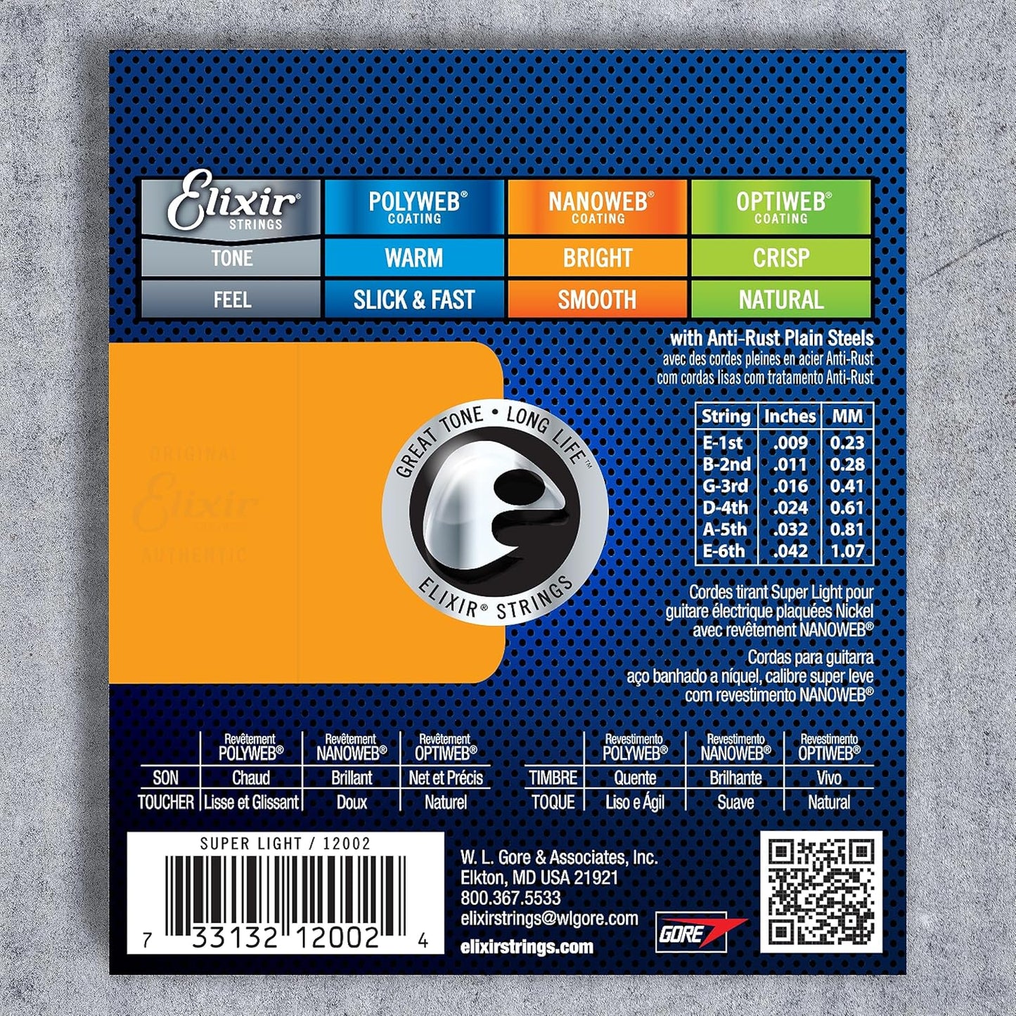 Elixir 12002 Nickel-Plated Steel Electric Guitar Strings With NANOWEB (09-42)