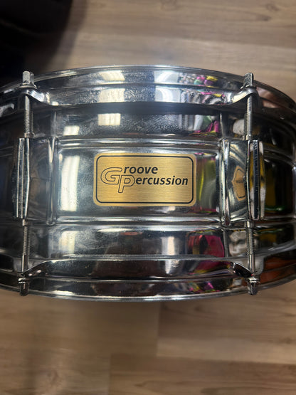 Groove Percussion Chrome Snare Drum, (14”x5”)