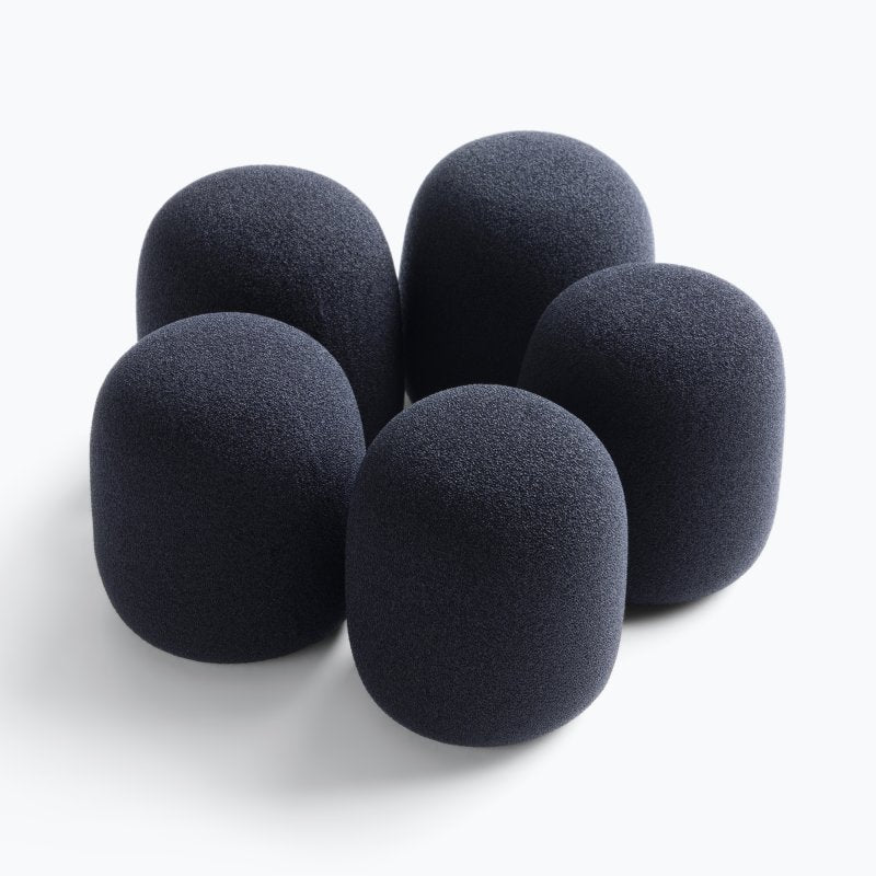On-Stage Foam Microphone Windscreen 5-Pack - Black - ASWS58B5