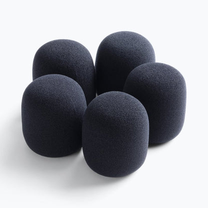 On-Stage Foam Microphone Windscreen 5-Pack - Black - ASWS58B5