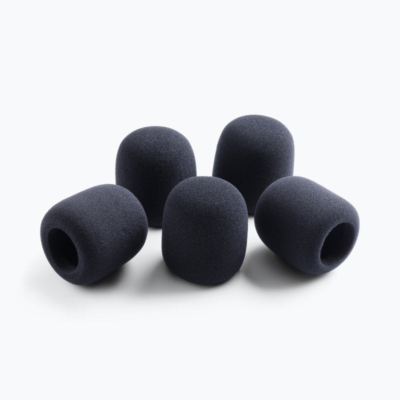 On-Stage Foam Microphone Windscreen 5-Pack - Black - ASWS58B5