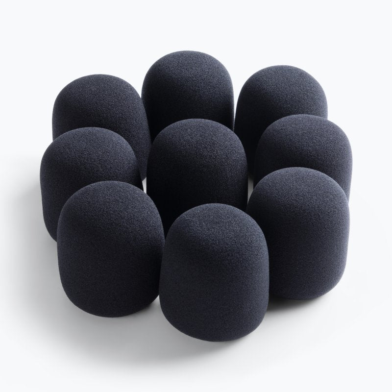 On-Stage Foam Microphone Windscreens 9-Pack - Black - ASWS58B9
