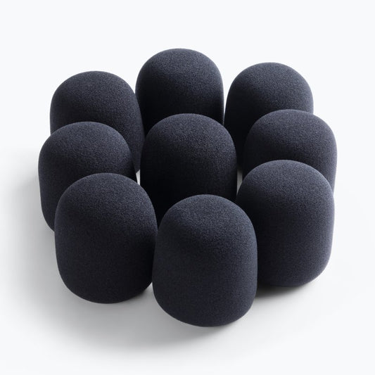 On-Stage Foam Microphone Windscreens 9-Pack - Black - ASWS58B9