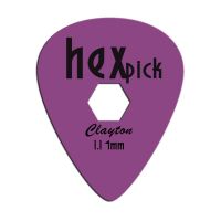 Clayton Hex Standard Guitar Picks - 1.14 mm - Purple - 12- Pack - HX114/12