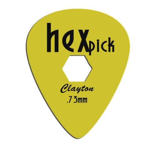 Clayton Hex Standard Guitar Picks - .73 mm - Yellow - 12- Pack - HX73/12