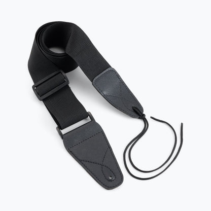 On-Stage GSA10BK Guitar Strap with Leather Ends - Black