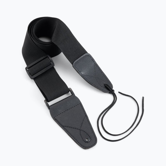 On-Stage GSA10BK Guitar Strap with Leather Ends - Black