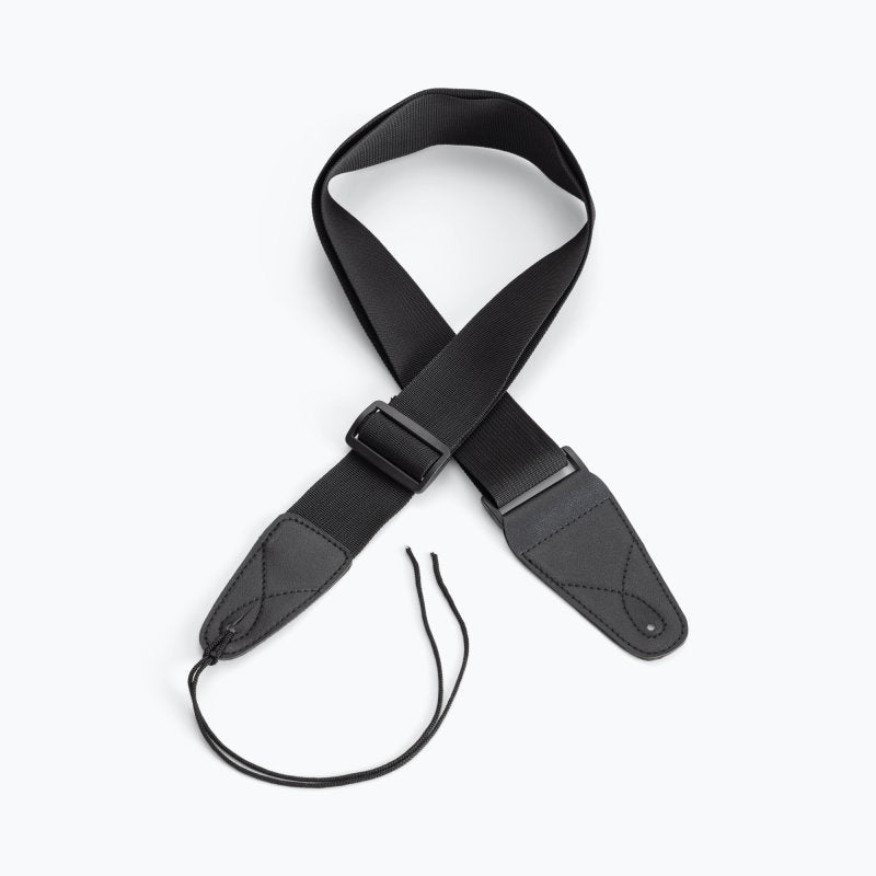 On-Stage GSA10BK Guitar Strap with Leather Ends - Black