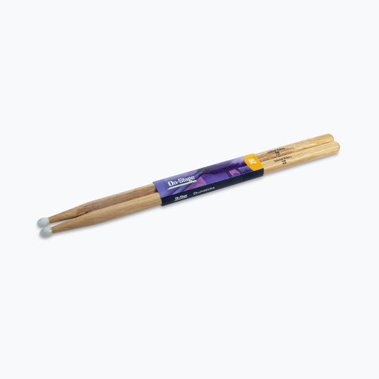 On-Stage HN2B Hickory Drum Sticks 2B - Nylon Tip