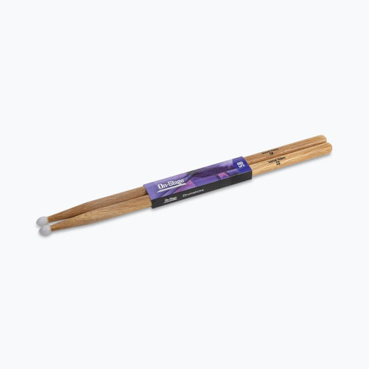 On-Stage HN5B Hickory Drum Sticks 5B - Nylon Tip