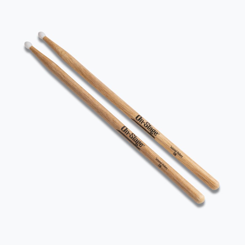 On-Stage HN5B Hickory Drum Sticks 5B - Nylon Tip
