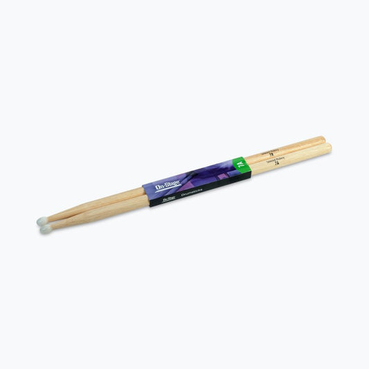 On-Stage HN7A Hickory Drum Sticks 7A - Nylon Tip