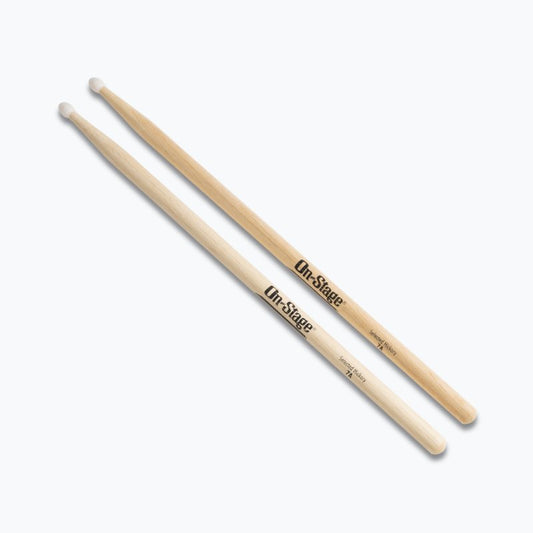 On-Stage HN7A Hickory Drum Sticks 7A - Nylon Tip