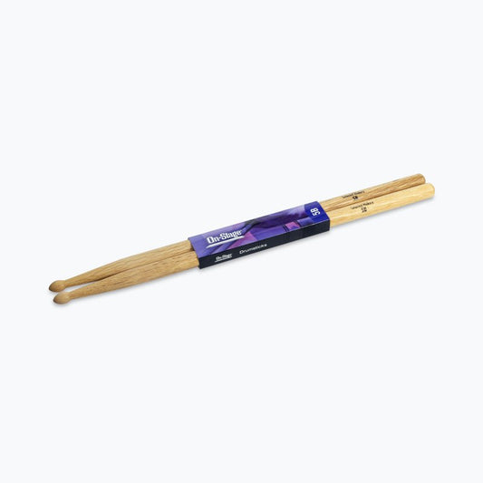 On-Stage HW5B Hickory Drum Sticks 5B - Wood Tip