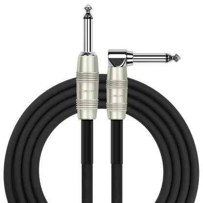 Kirlin IP-202PR-10FT/BK 20AWG Instrument Cable Straight To Right Angle 10 FT - Black