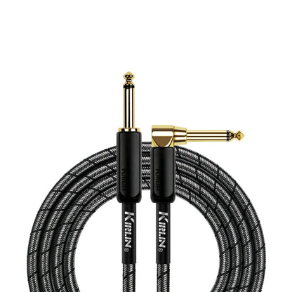 Kirlin IWB-202BEGL-10FT/BM Premium Plus Instrument Cable Straight To Right Angle 10 FT - BLACK/METALLIC