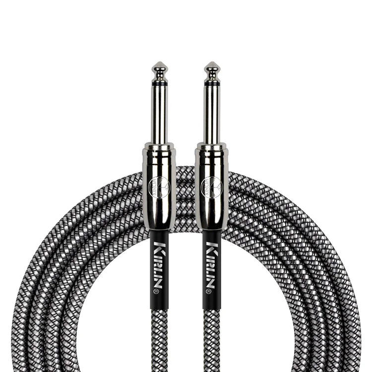 Kirlin IWCC-201PN-20FT/BKA Woven Instrument Cable Straight To Straight 20FT - BKA