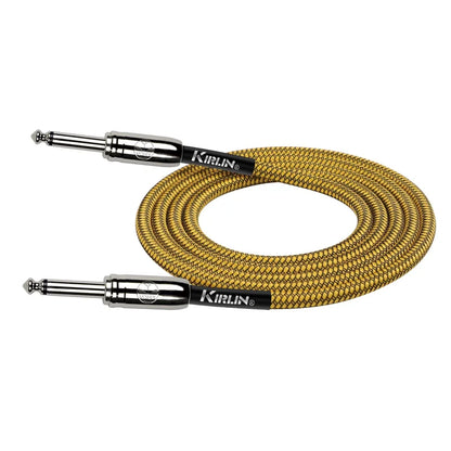 Kirlin IWCC-201PN-10FT/YEA Woven Instrument Cable Straight To Straight 10FT - Gold