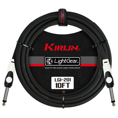 Kirlin LGI-201-10FT/BK  LightGear Instrument Cable 10 FT Straight To Straight - Black