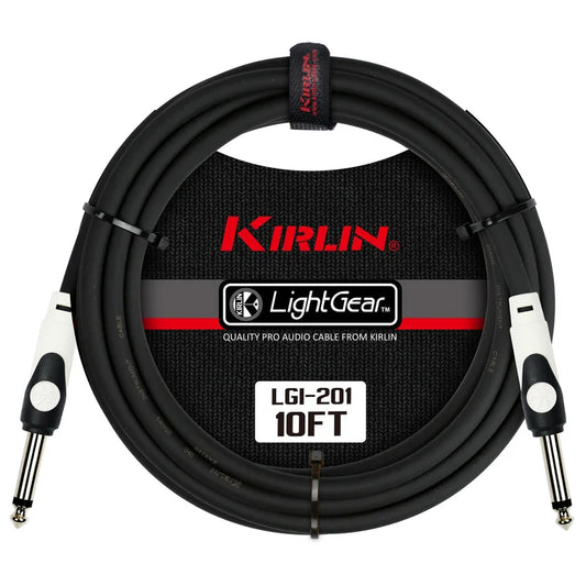 Kirlin LGI-201-10FT/BK  LightGear Instrument Cable 10 FT Straight To Straight - Black
