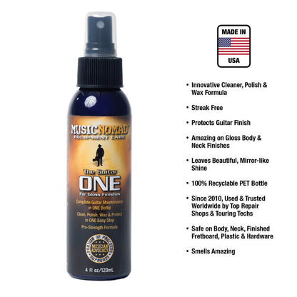 MUSIC NOMAD The Guitar ONE - All in 1 Cleaner, Polish, Wax for Gloss Finishes - MN103