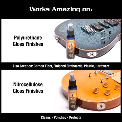 MUSIC NOMAD The Guitar ONE - All in 1 Cleaner, Polish, Wax for Gloss Finishes - MN103