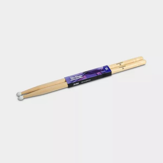 On-Stage MN5B Maple Drum Sticks 5B - Nylon Tip