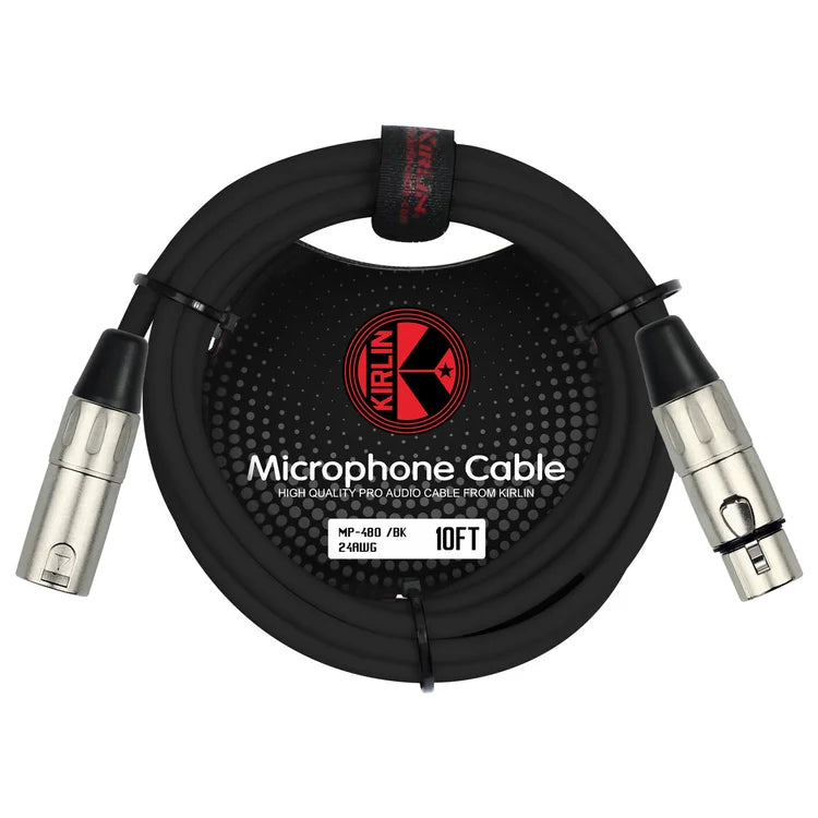 Kirlin MP-280-10FT/BK 20AWG Microphone Cable 10FT - Black