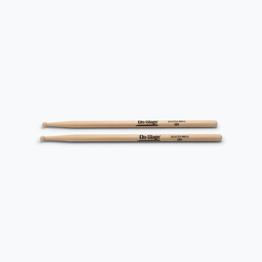On-Stage Maple Drumsticks SD1, Round Tip - MWSD1