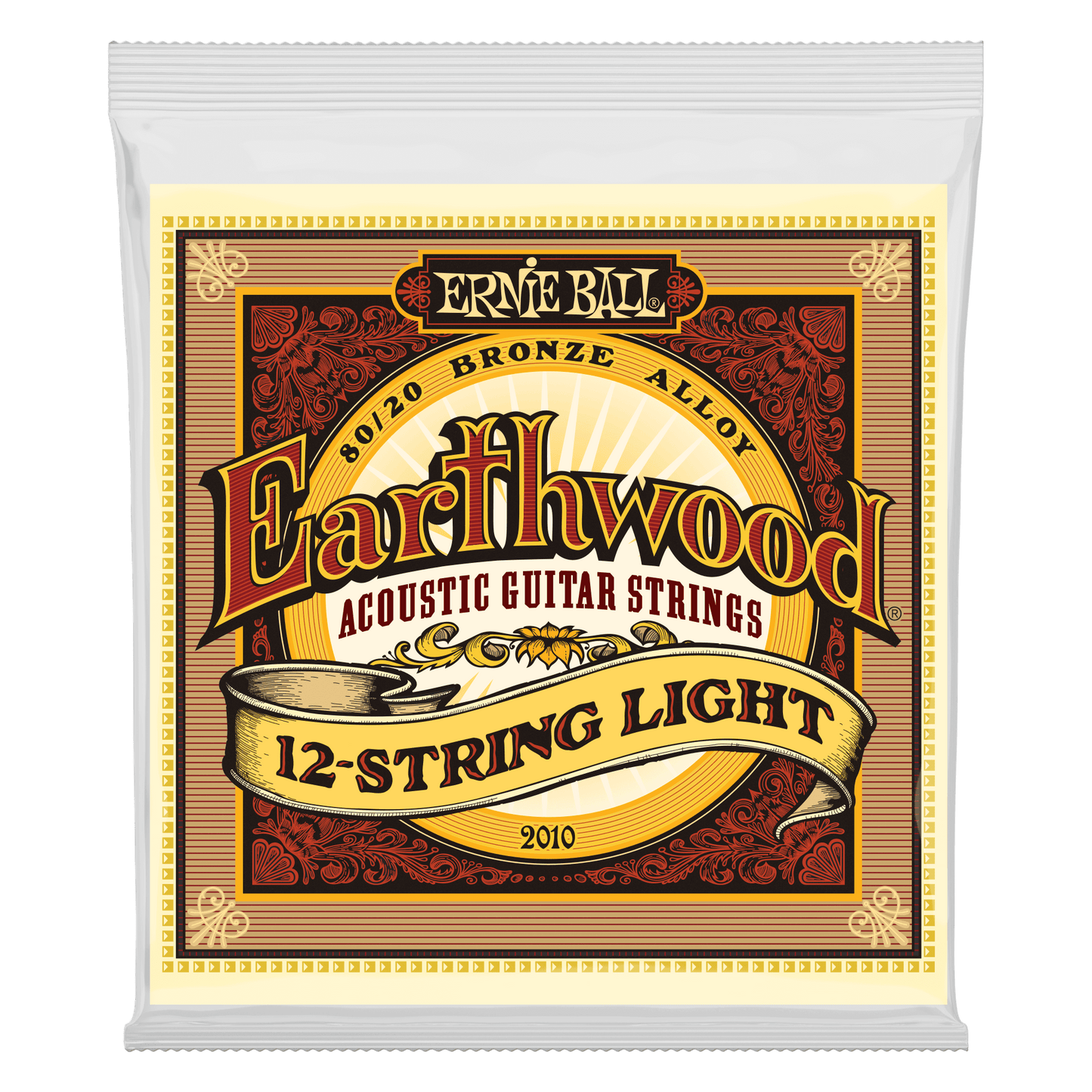 ERNIE BALL P02010 LIGHT EARTHWOOD 80/20 BRONZE 12-STRING ACOUSTIC GUITAR STRINGS 9-46 GAUGE