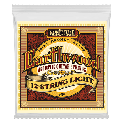 ERNIE BALL P02010 LIGHT EARTHWOOD 80/20 BRONZE 12-STRING ACOUSTIC GUITAR STRINGS 9-46 GAUGE