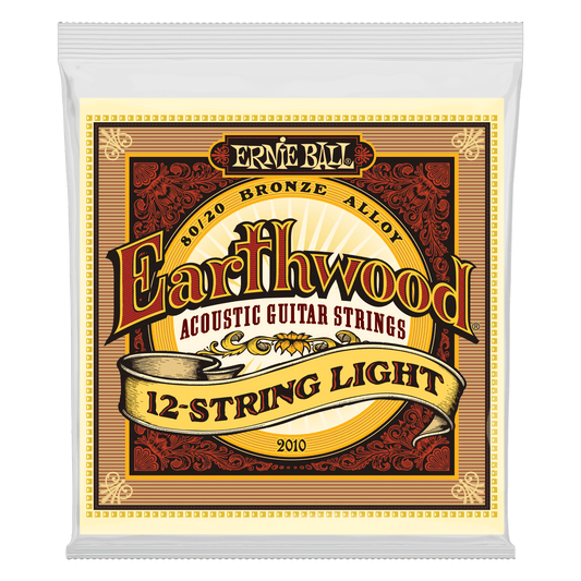 ERNIE BALL P02010 LIGHT EARTHWOOD 80/20 BRONZE 12-STRING ACOUSTIC GUITAR STRINGS 9-46 GAUGE