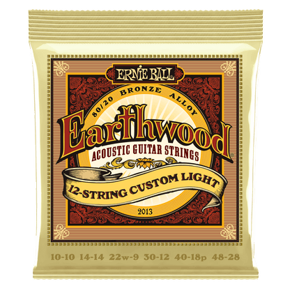 ERNIE BALL P02013 CUSTOM LIGHT EARTHWOOD 80/20 BRONZE 12-STRING ACOUSTIC GUITAR STRINGS 10-48 GAUGE