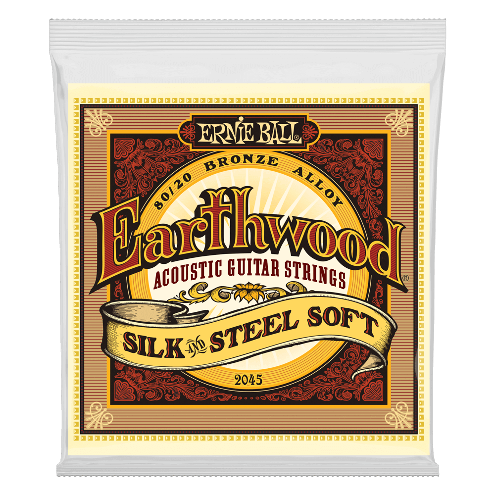 Erie Ball P02045 Soft Earthwood 80/20 Bronze Silk & Steel Acoustic Guitar Strings (11-52) Gauge