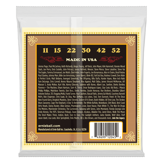 Erie Ball P02045 Soft Earthwood 80/20 Bronze Silk & Steel Acoustic Guitar Strings (11-52) Gauge