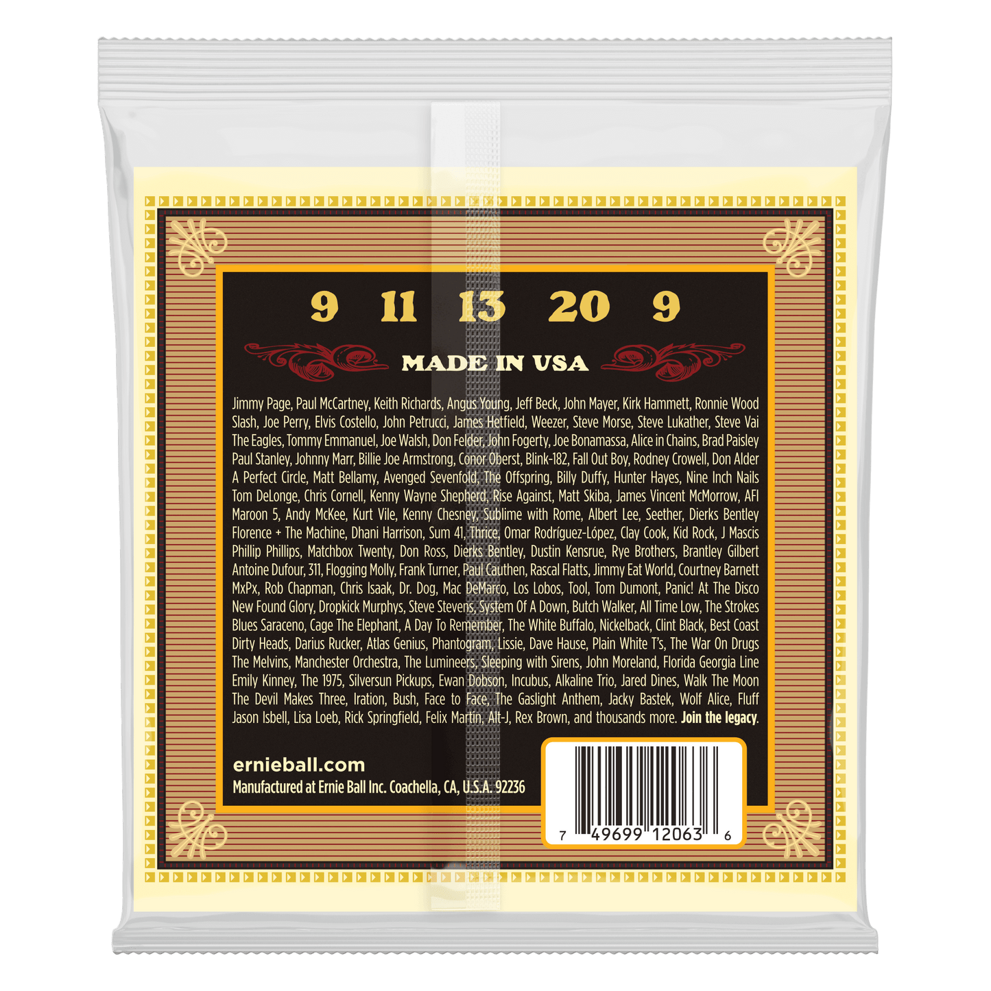 Erine Ball P02063 Earthwood 80/20 Bronze Loop End 5-String Bluegrass Banjo Strings (9-20) Gauge