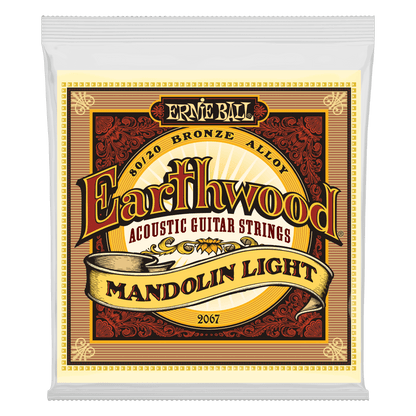 Ernie Ball P02067 Light Earthwood 80/20 Bronze Loop End Mandolin Strings 9-34 Gauge