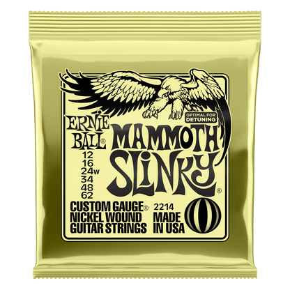 Ernie Ball P02214 Mammoth Slinky Nickel Wound Electric Guitar Strings with wound G (12-62) Gauge